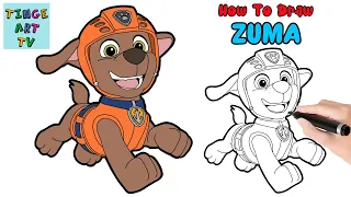 How To Draw PAW Patrol 2021 | ZUMA | Tinge Art Tv