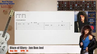 🎸 Blaze of Glory - Jon Bon Jovi Resonator Guitar Backing Track with chords and lyrics