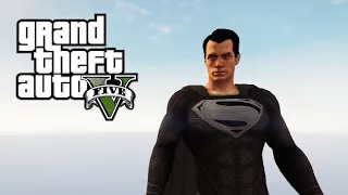 GTA 5 - SUPERMAN BLACK SUIT GAMEPLAY! (GTA 5 Mods)