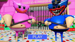 HUGGY WUGGY meets KISSY MISSY BARRY'S PRISON RUN Obby New Update - Roblox FULL GAME ASMR😜#roblox