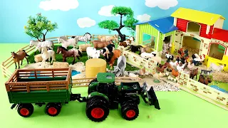 Farm Country Diorama with Barn for Animal Figurines   Cattle Horses Sheep Goats