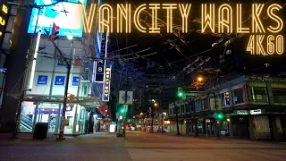 Coal Harbour & Downtown Vancouver midnight walk - Seawall - Granville st - Davie St - walking tour