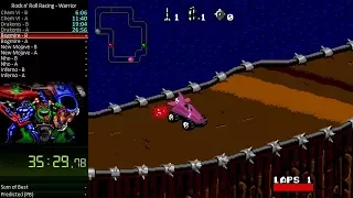 "Rock n' Roll Racing" (Sega Genesis): "Warrior" speedrun in 2:00:40