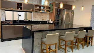 100 Modular Kitchen Cabinet Design Ideas 2024 Open Kitchen Colors| Modern Home Interior Design P14