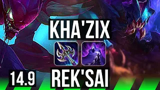 KHA'ZIX vs REK'SAI (JGL) | 15/1/12, Legendary, 800+ games | KR Master | 14.9