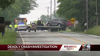 Deadly crash in Laurens County, South Carolina