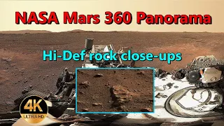 Tour NASA's Perseverance's 360° Mars panorama of Jezero Crater - Enhanced【4K】with close-ups of rocks