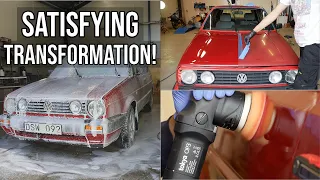 FULL EXTERIOR DETAIL - 30 Year Old Sun Faded VW Golf - Insane Transformation!