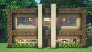 ماين كرافت: بناء بيت خشبي كبير من طابقين سهل وحديث Build a wooden house in Minecraft