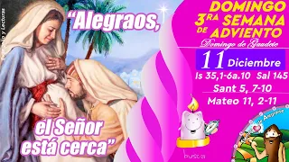 EVANGELIO DOMINGO 11 DE DICIEMBRE DE 2022 | TERCER DOMINGO DE ADVIENTO | GAUDETE | MATEO 11,2-11