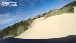 Bad head on crash in sand dunes leg breaks open