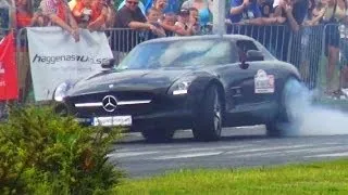 Mercedes SLS 63 AMG Burnout Donut + Acceleration Kickdown Sound Gran Turismo Polonia 2012