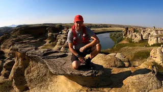 Hiking The Badlands Of Alberta - Writing on stone