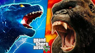 KING KONG defeated GODZILLA for his CAR | GTA 5 AVENGERS