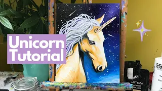 Paint a Unicorn in 60-minutes Step-by-Step Techniques