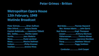 Peter Grimes MetOpera 12/Feb/1949 (Sullivan, Tibbett, Stoska, Lipton, Madeira, Hines - Cooper)