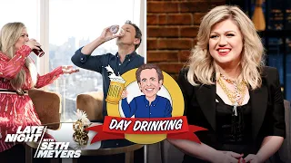 Kelly Clarkson and Seth Meyers Go Day Drinking and Share Their Thoughts on the Day