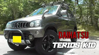 Daihatsu Terio Skid Cross-country custom and solo camping in a light SUV.