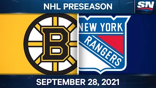 NHL Pre-Season Highlights | Boston Bruins vs New York Rangers – September 28th, 2021