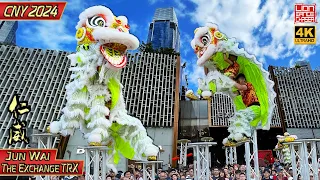 CNY 2024 - Acrobatic Lion Dance by Junwai 仁威 @ The Exchange TRX 龙年春节 高桩舞狮贺岁 鼓乐伴奏