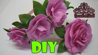 Розы из фоамирана легкий способ МК. ROSAS DE GOMA EVA  DIY