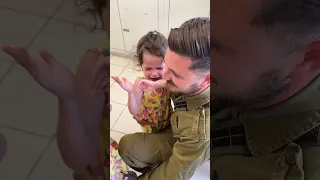 His daughter couldn’t stop crying when this soldier returned home from the war #israel