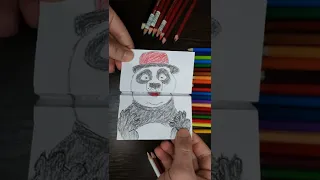 Po from Kung Fu Panda - Opens mouth. Coloring, How to draw - #shorts