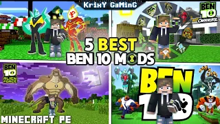 TOP 5 BEST BEN 10 MODS FOR MINECRAFT PE | TOP 5 REAL BEN 10 MODS FOR MINECRAFT PE