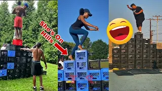 Funniest CRATE CHALLENGE Compilation, PREGNANT WOMAN WON IT ON HEELS, Snoop Dogg Reaction