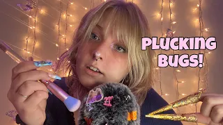 ASMR fluffy mic cover triggers! getting bugs off the mic, scratching, plucking 🐛👌🏻✨