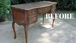 "BEFORE and AFTER" French Provincial Vanity Makeover! - Thrift Diving