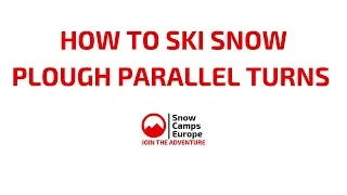 Beginner ski lesson snow plough to parallel (plough parallel ) turns.