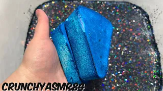 Blue Slices Glittery Water Crush | Oddly Satisfying | ASMR | Sleep Aid