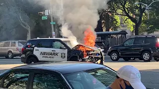 Police Car Crash in Downtown Newark