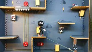 One level 3 Stickman Jailbreak. Cardboard Game. DIY