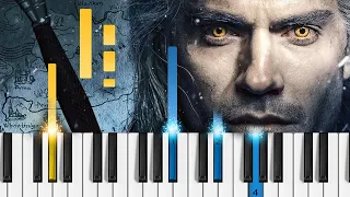 The Witcher - Toss a Coin to Your Witcher (Jaskier Song) - EASY Piano Tutorial