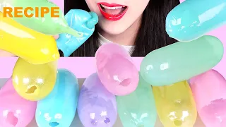 ASMR ⭐️ RECIPE *HOW TO MAKE LONG GELATIN BALLOONS, UNICORN HONEY JELLY 긴 젤라틴풍선 만들기, 유니콘 젤라틴풍선 꿀젤리 먹방