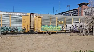 Amtrak and Union Pacific trains in downtown El Paso TX 03/02/24