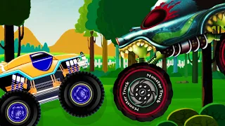 Monster Truck Under The Sea + More Good vs Bad Truck Vehicle Videos For Kids By HHMT