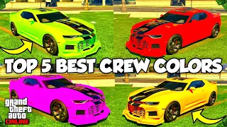 Top 5 BEST Crew Colors in GTA Online! (BRIGHT Colors, NEON Colors & MORE!)