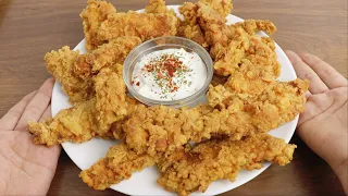 the crispiest fried chicken you'll ever eat! chicken fingers homemade/super easy & crispy