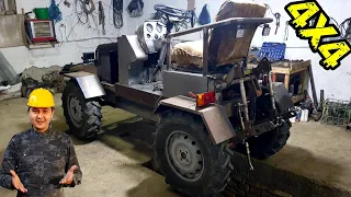 XALI BUNAQASI BOMAGAN BUXOROLIK USTA TICO MOTORDAN 4×4 MINI TRAKTOR YASADI