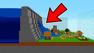 INUNDE UNA ALDEA CON AGUA REALISTA EN MINECRAFT 😈