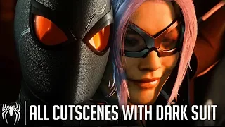 ALL CUTSCENES with Dark Suit by Black Cat (The Heist DLC) - Marvel's Spider-Man PS4