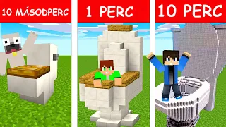 NOOB ÉS PRO 10 MÁSODPERC 1 PERC ÉS 5 PERC WC ÉPÍTŐ KIHÍVÁS A MINECRAFTBAN!