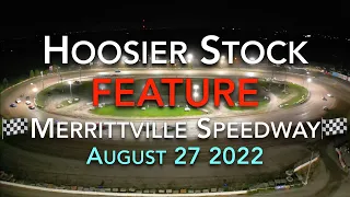 🏁 Merrittville Speedway 8/27/22 HOOSIER STOCK FEATURE RACE - Drone Aerial View DIRT TRACK RACING