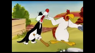 funny cartoon  dog and rooster