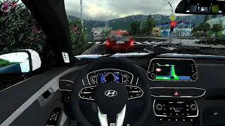 Hyundai Santa Fe TM - Euro Truck Simulator 2 | POV Drive | Racing wheel gameplay