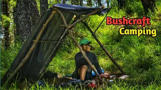 Bushcraft Camping In Uttarakhand Forest |Making Shelter & Food| Camping In India|@VivekVerma508