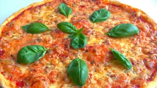 Пицца Маргарита на тонком тесте. Как в пиццерии. Рецепт теста /  Pizza Margarita recipe.  Eng sub